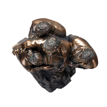 Pacific Giftware Trump Fight Fight Fight Resin Figurine Detailed Bronze Finish Depicting Iconic Moment Collectible Featuring American Flag Patriotic Trump Statue for Home Decor and Gift 15" Tall