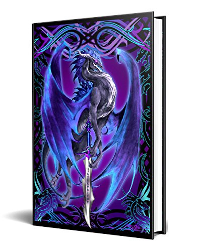 Dragon Fantasy Storm Blade Purple Dragon Embossed Journal Diary Notebook with Strip 6" X 8"