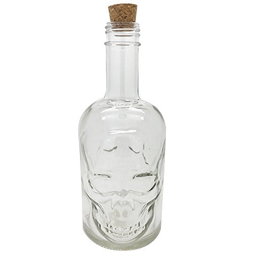 Novelty Glass Skull Face Decanter 30oz Vodka Wine Bottle