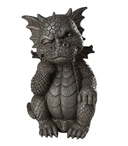 Garden Dragon Thinker Dragon Garden Display Decorative Accent Sculpture Stone Finish 10 Inch Tall