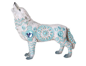 The Wolf Spirit Collection Indian Turquoise Sky Stone Wolf Spirit Collectible Figurine
