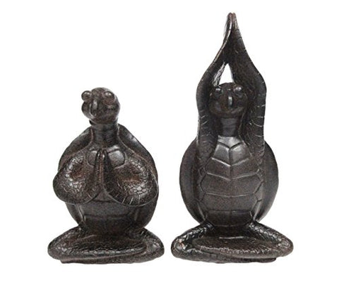 Zen Garden Inner Peace Yoga Turtles Set of 2 Figurine Collectible Sculpture Decor 4 inch Tall