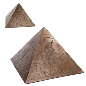 PTC 10 Inch Egyptian Pyramid Keepsake Urn Bronze Finish Statue Figurine