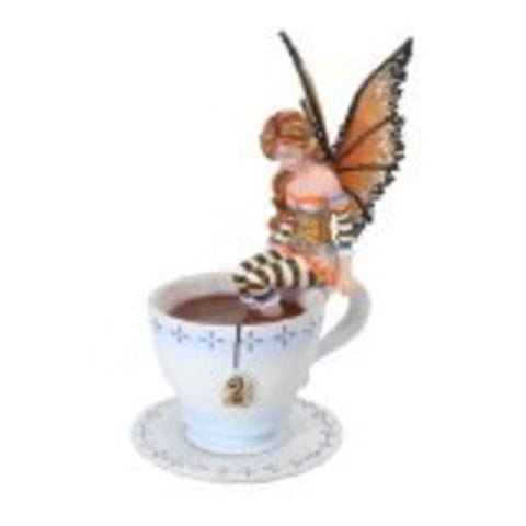 6.25 Inch Warm Toes Fairy in Tea Cup Mystical Statue Figurine