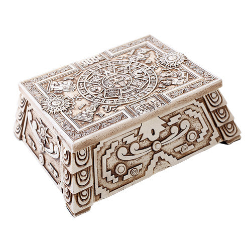 Pacific Giftware PTI Azteca Mayan Precolumbian Ceremonial Trinket Box 5.75L