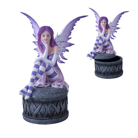 Fairyland Legend Purple Fairy Trinket Box Celtic Jewelry Pondering