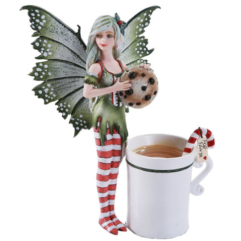 Pacific Giftware Amy Brown Chrismas Cup Fairy Dragon Fantasy Art Figurine Collectible 5.75 inch