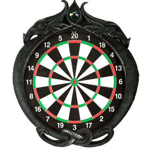 Double Dragons Wall Mount Dart Board Game with Darts Wall Sculpture Decorative Dart Board Game