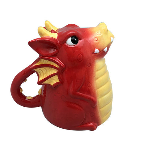 Topsy Turvy Coffee Mug Adorable Mug Upside Down Tea Home Office Decor (Red Dragon)