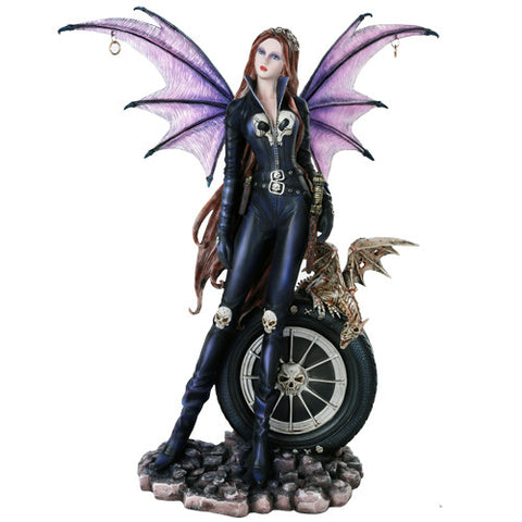 Pacific Giftware Large Femme Fatale Fairy with Wings in Sexy Dominatrix Suit Statue Collectible Figurine
