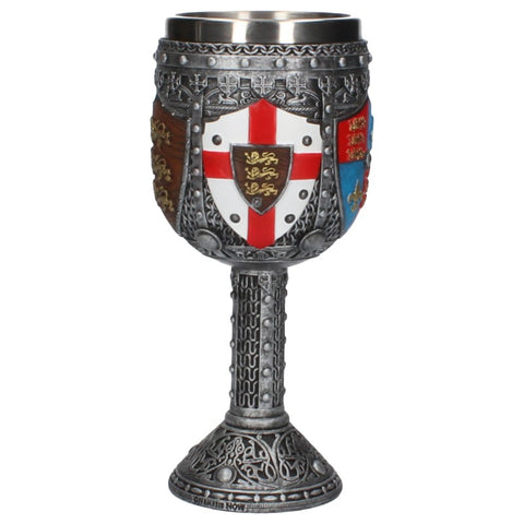 Medieval English Crest Goblet 20 oz Wine Stainless Steal Insert Stein
