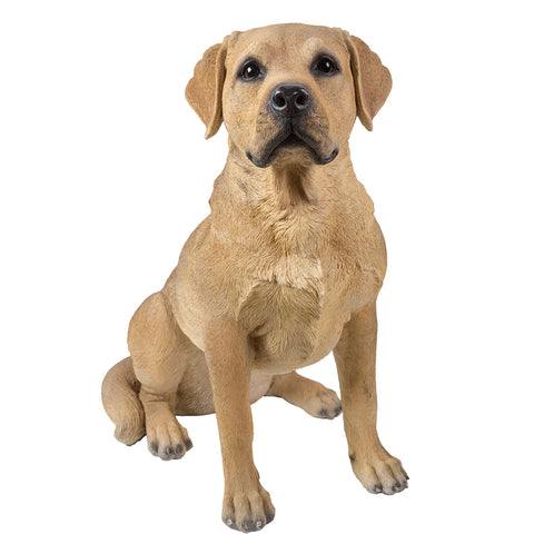 Life Size Sitting Yellow Labrador Retriever Statue Collectible Dog