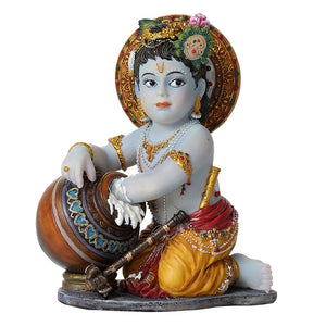 Baby Lord Krishna Stealing Butter Yogurt Collectible Figurine
