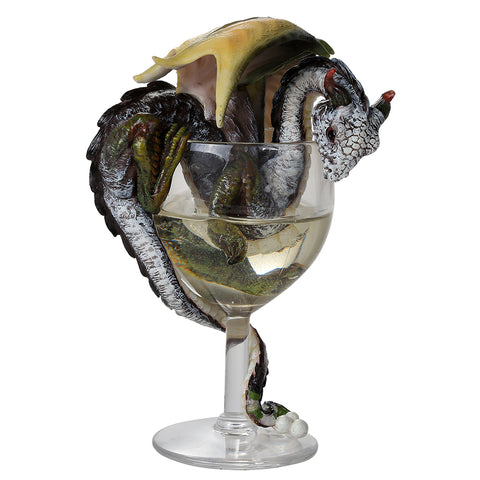 White Wine Goblet Dragon Collectible by Stanley Morrison