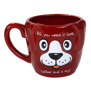 Adorable Red Maroon Pet Puppy Coffee Tea Mug All You Need Is Love Dog