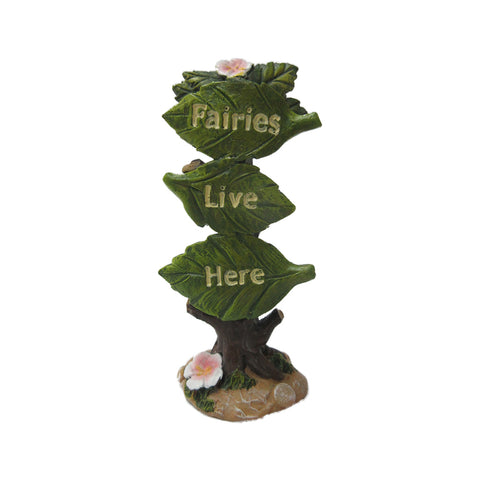 Fairies Live Here Sign Statue