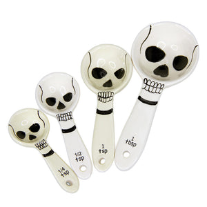 Spooky Skellies Measuring Spoon Set of 4 Kitchen Decor Skull