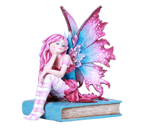 Thinking Library Book Faerie Statue by Amy Brown Book Worm Fairy Reading