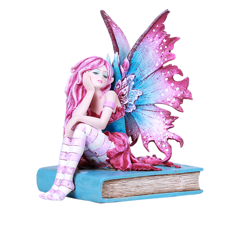 Thinking Library Book Faerie Statue by Amy Brown Book Worm Fairy Reading