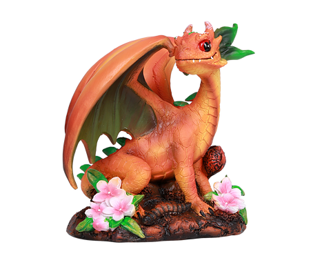Peach Tree Blossoms Dragon Statue by Stanley Morrison