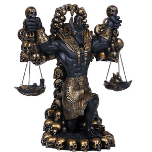 Ancient Egyptian God of Underworld Anubis Guardian of Scales Figurine Black Gold
