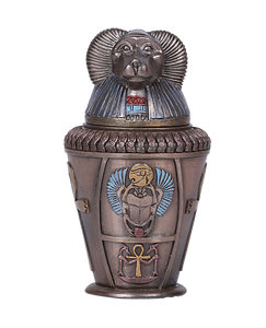 Ancient Egyptian Canopic Jar Hapy Baboon God Of Protection Keepsake Lung