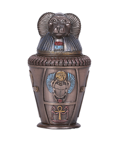 Ancient Egyptian Canopic Jar Hapy Baboon God Of Protection Keepsake Lung