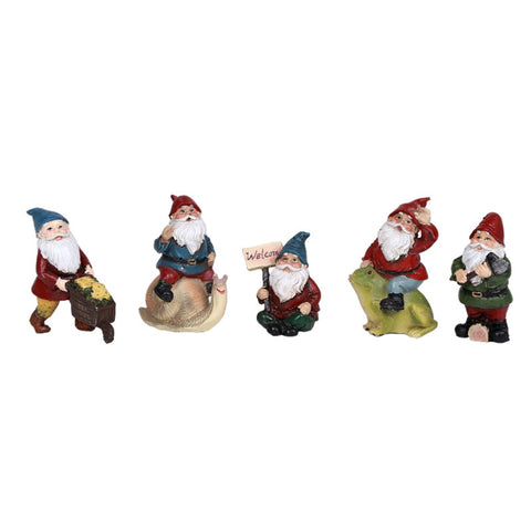 Mini Garden cute Mini Gnomes Set of 5