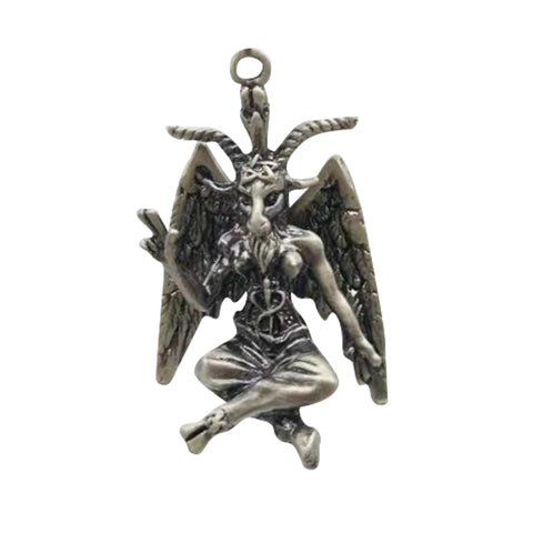 Baphomet Figurine Satanic Pagan Demon Occult Goat of Mendes Statue Necklace