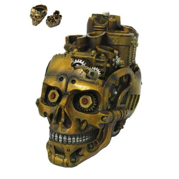 Steampunk Gear Skull Holder Box Trinket Container Mechanical