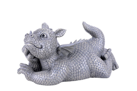 Pacific Giftware Garden Dragon Daydreaming Garden Display Decorative Accent Sculpture Stone Finish