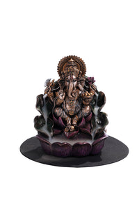 Pacific Giftware Ganesha Sitting on Lotus Backflow Incense Burner Figurine Statue