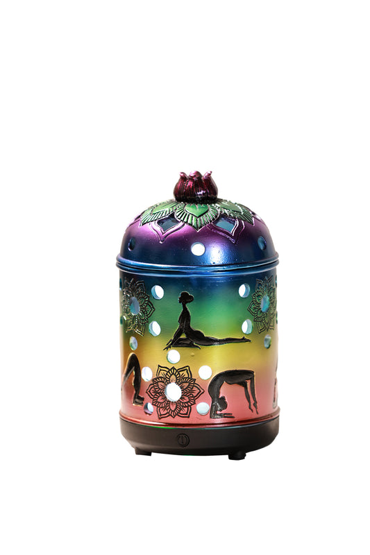 Yoga Seven Chakra Color Aroma Diffuser with Light Home Decor Statue Figurine