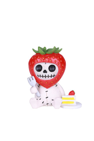 SUMMIT COLLECTION Furrybones Ichigo Signature Skeleton in Strawberry Head Costume with a Fork and Slice of Strawberry Sh