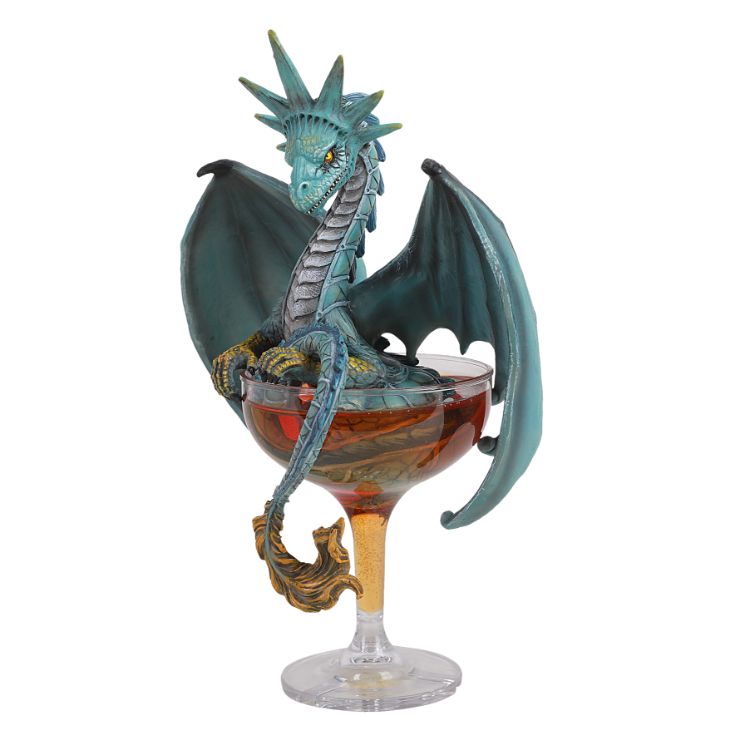 Pacific Giftware Liquor Manhattan Liberty Winged Dragon in Cup Resin Figurine By Stanley Morrison