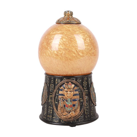 Egyptian Pharaoh King Tut Sound Activated Sand Storm Water Globe, 7 1/4 Inch Tall Resin Home Decor