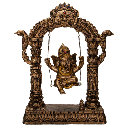 Pacific Giftware Ganesha on Swing Resin Figurine Statue
