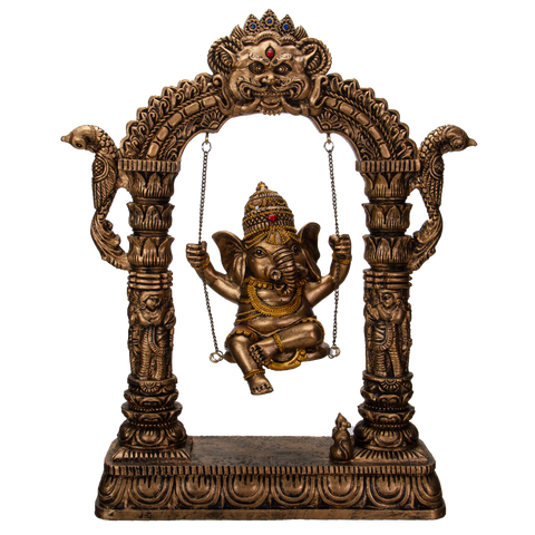 Pacific Giftware Ganesha on Swing Resin Figurine Statue