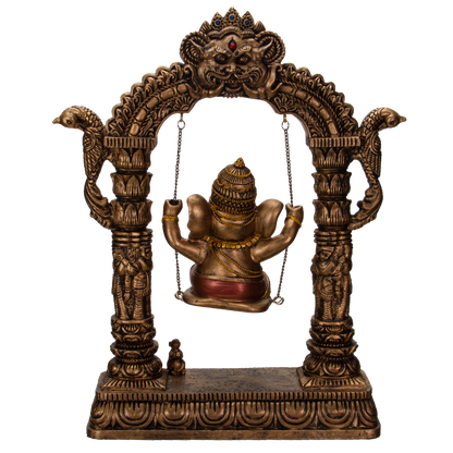 Pacific Giftware Ganesha on Swing Resin Figurine Statue