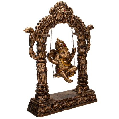 Pacific Giftware Ganesha on Swing Resin Figurine Statue