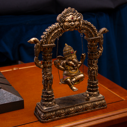 Pacific Giftware Ganesha on Swing Resin Figurine Statue