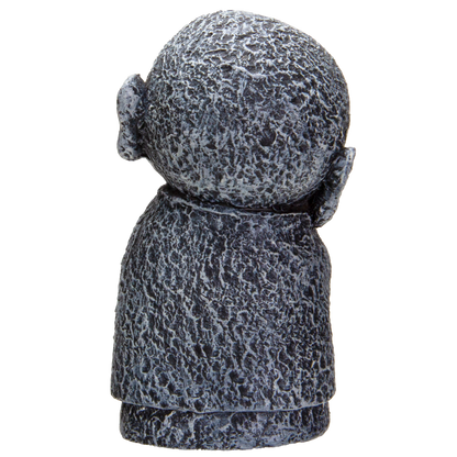 Eastern Enlightenment Happy Japanese Jizo Monk Holding a Batch of Flowers Resin Figurine