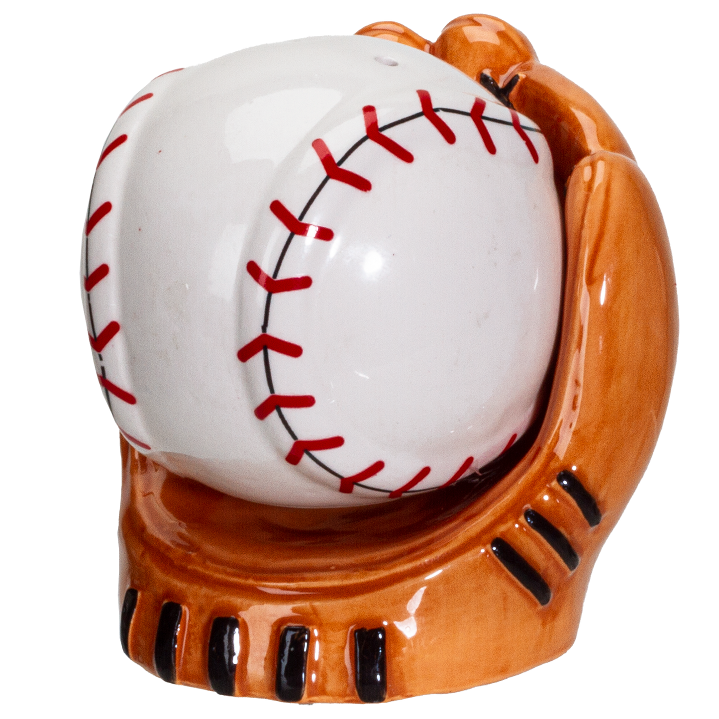 Baseball Caught in a Mitt You're OUT Ceramic Salt and Pepper Shakers Set