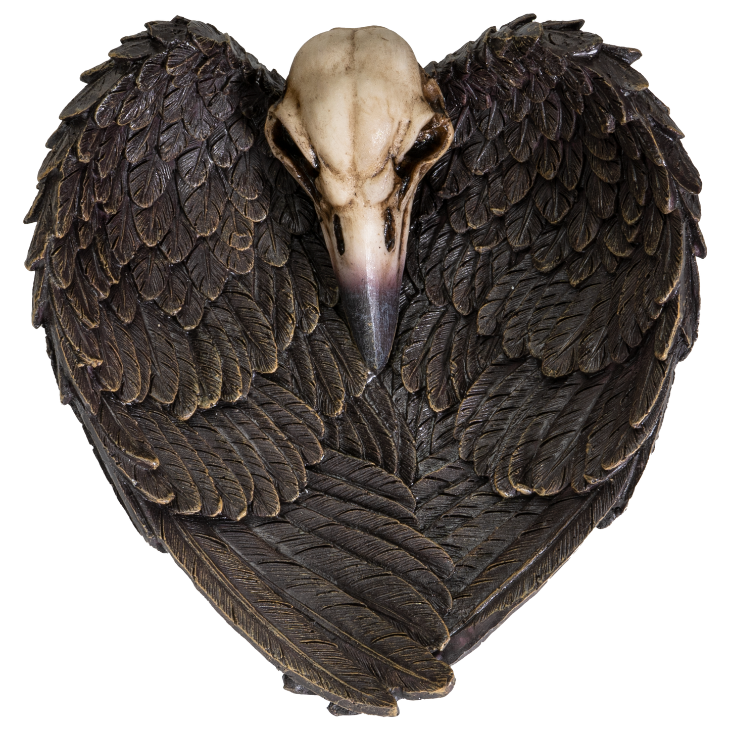 Undead Cross Winged Raven Skull Decorative Gothic Resin Dish