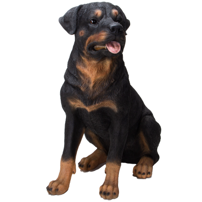 Realistic Large Rottweiler Dog Resin Figurine Statue