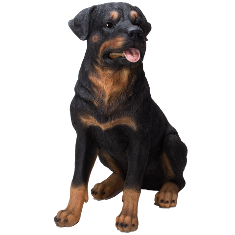 Realistic Large Rottweiler Dog Resin Figurine Statue