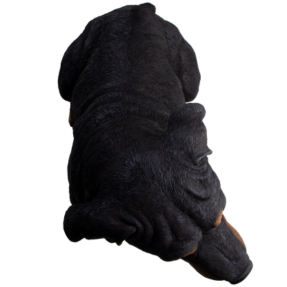 Realistic Large Rottweiler Dog Resin Figurine Statue