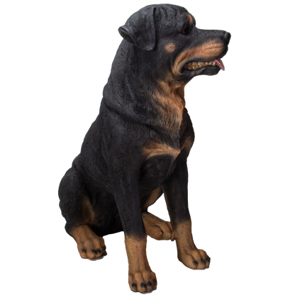 Realistic Large Rottweiler Dog Resin Figurine Statue