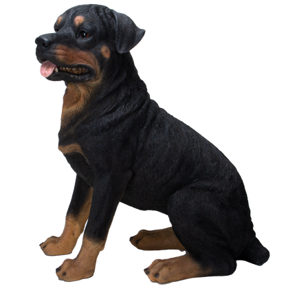 Realistic Large Rottweiler Dog Resin Figurine Statue