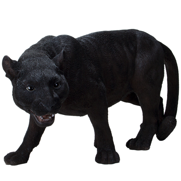 Realistic Big Cat Black Panther Jaguar Leopard Resin Figurine Statue